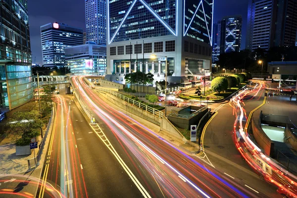 Rush Hour Hong Kong Paisaje urbano de noche —  Fotos de Stock