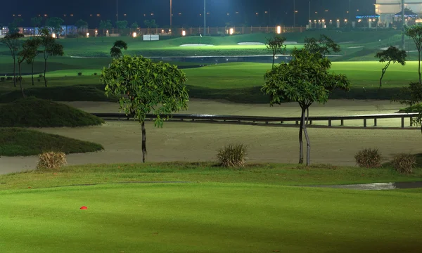 Golfbaan bij nacht — Stockfoto