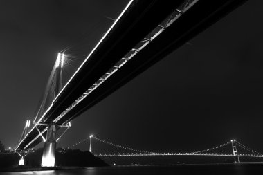 Bridges in Hong Kong at night clipart