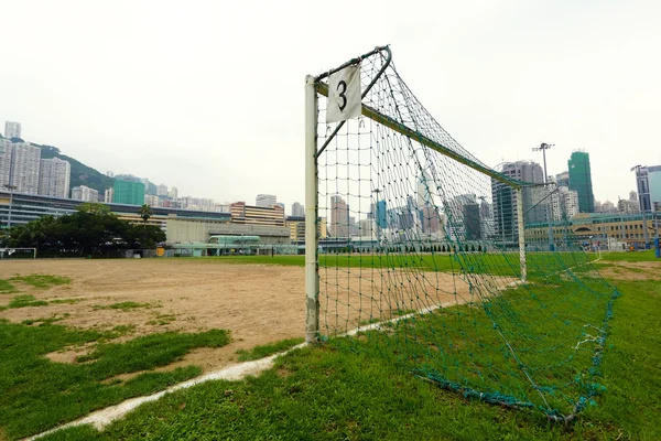 Мета на футбольному полі — стокове фото