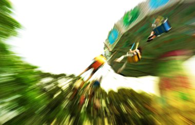 Fun in theme park abstract motion blur clipart