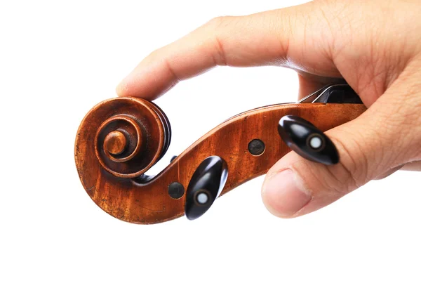 Cabeça de violino com mão — Fotografia de Stock