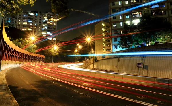 Stock image Car light in city at night