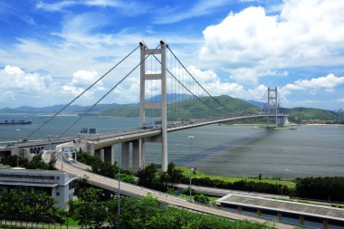 Tsing Ma Bridge in Hong Kong clipart