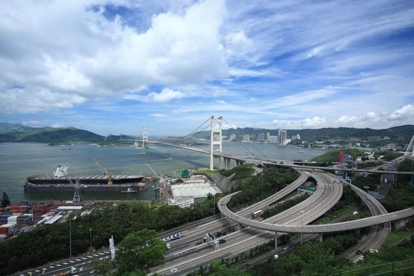 Tsing Ma Bridge in Hong Kong — Stock Photo, Image