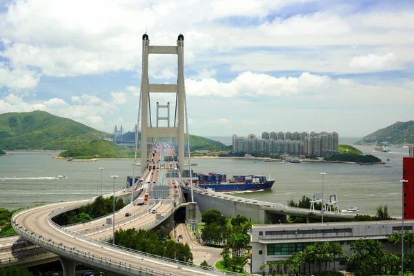 Ponte Tsing Ma em Hong Kong — Fotografia de Stock