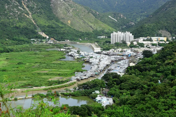 Tai O villaggio di pescatori vista dall'alto — Foto Stock