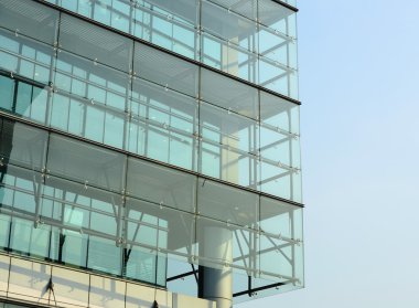 Glass wall of building clipart