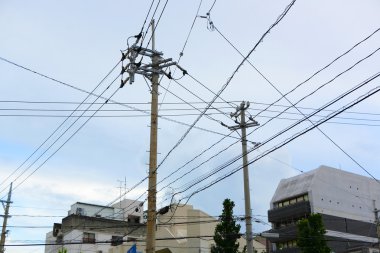 Power line in Japan clipart