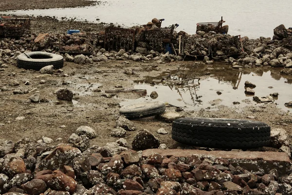 Σκουπίδια στην ακτή — Φωτογραφία Αρχείου