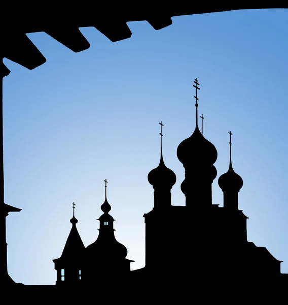 stock image Silhouettes of domes of church