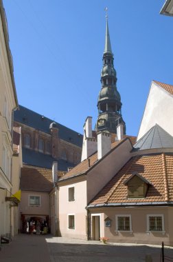 Court yard in old Riga clipart