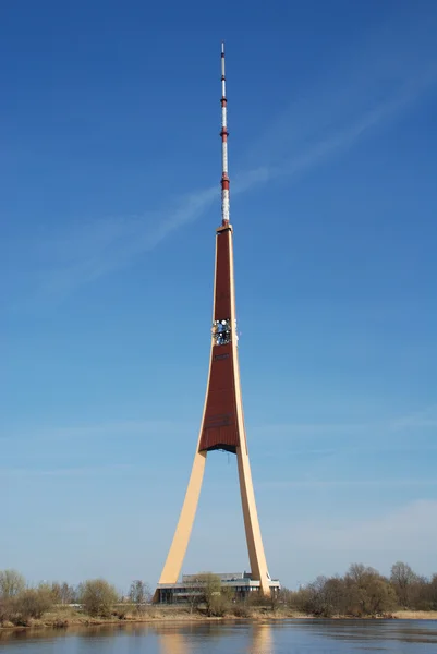 stock image Beautiful television tower in Riga