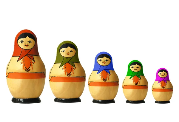 Russian, folding, wooden toys a nested doll — Stock Photo, Image