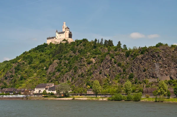 Marksburg in famous rhine valley — Stock Photo, Image