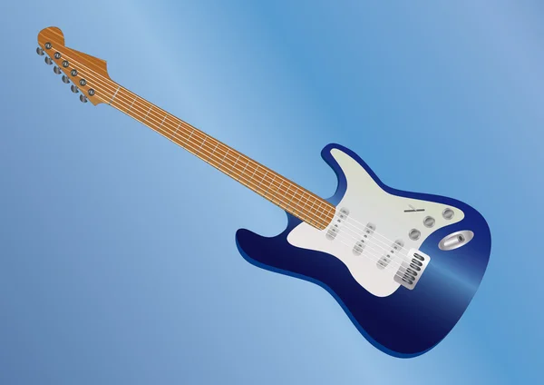 Blauwe gitaar liggen — Stockfoto