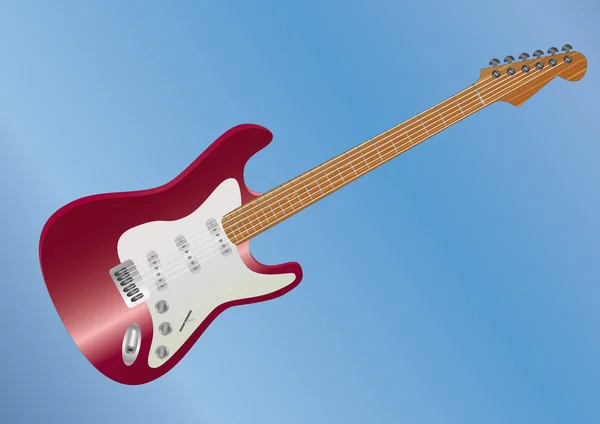 Red guitar lying — Stock Photo, Image
