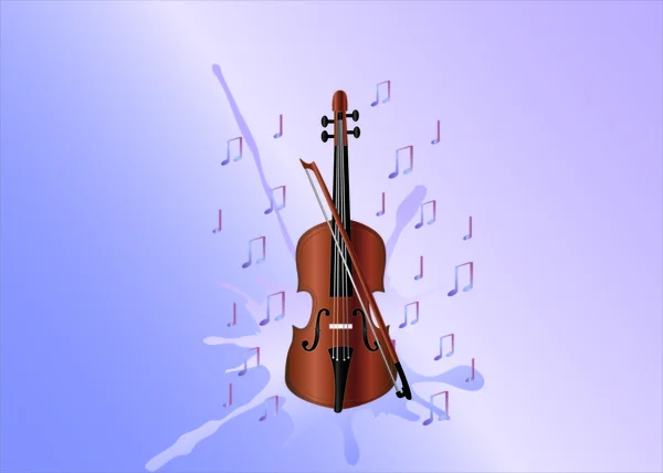 Violino e notas — Vetor de Stock