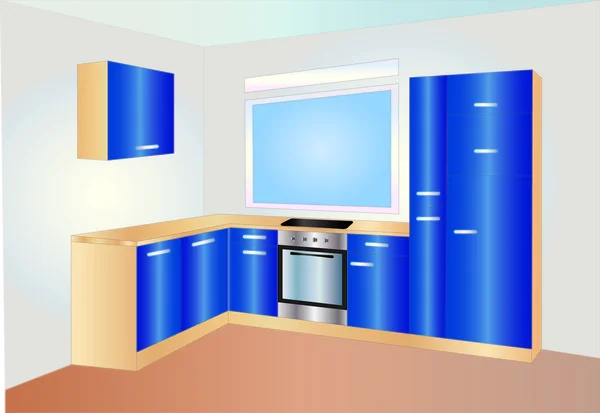 Cozinha azul —  Vetores de Stock