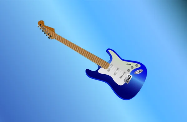 Mavi gitar yalan — Stok Vektör