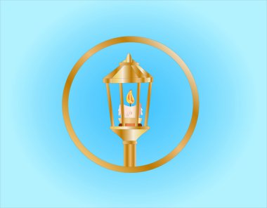 Storm lamp and candle ( background on separate layer ) clipart