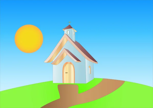 Little chapel ( background on separate layer ) — Stock Vector