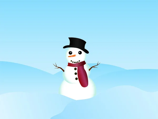 Little snowman ( background on separate layer ) — Stock Vector