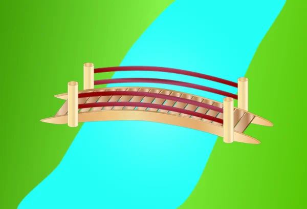 Kleine brug over een kreek — Stockvector