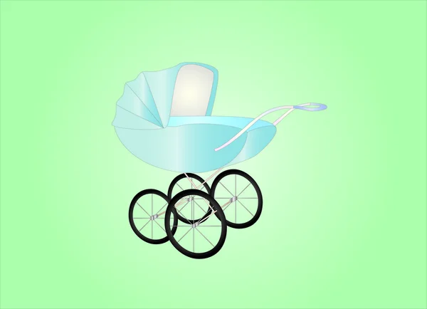 Αντίκες μωρό αμαξάκι αγόρι — Διανυσματικό Αρχείο