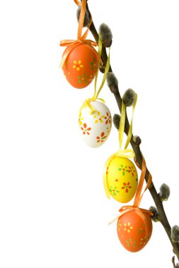 Eggs on a willow clipart