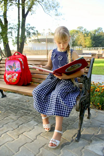 Dívka s knihou — Stock fotografie