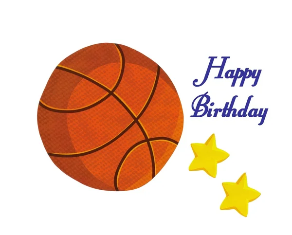 Basketball happy birthday card — Stock Photo, Image