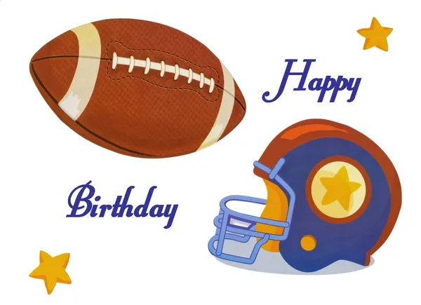 Fotboll Grattis på födelsedagen-kort Stockbild