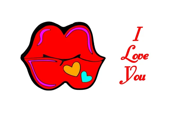 Amo-te cartão de beijo Imagens De Bancos De Imagens