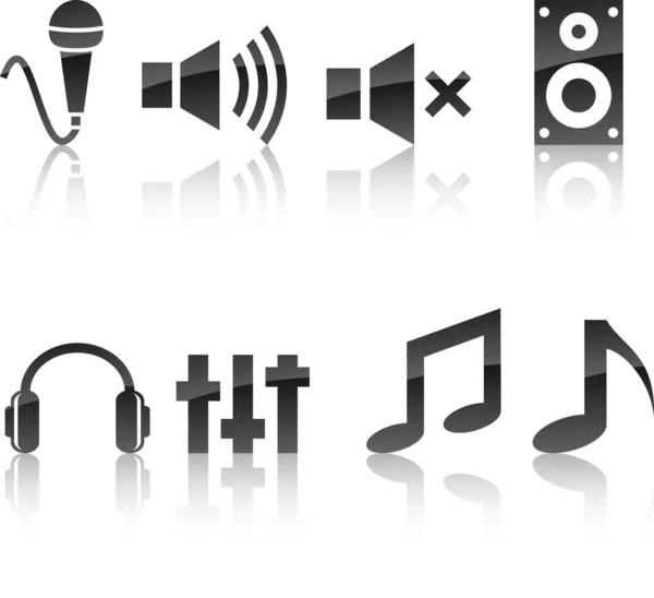 Conjunto de ícones áudio . —  Vetores de Stock