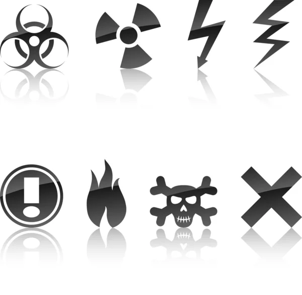 Conjunto de iconos de advertencia . — Vector de stock