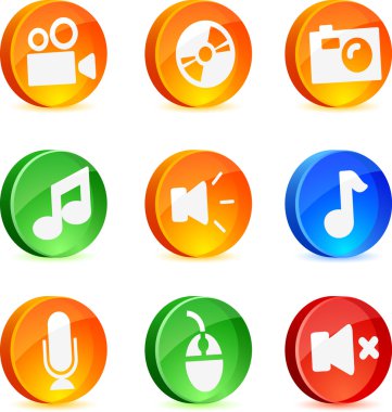 Media Icons. clipart