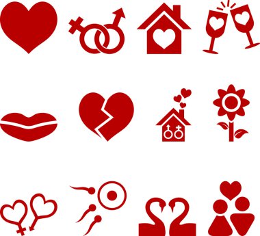 Love icon set. clipart