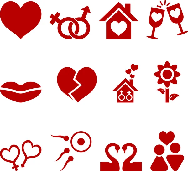 Conjunto de ícones de amor . — Vetor de Stock