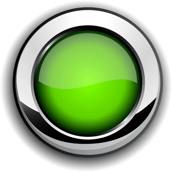 Блестящая зелёная кнопка . — стоковый вектор