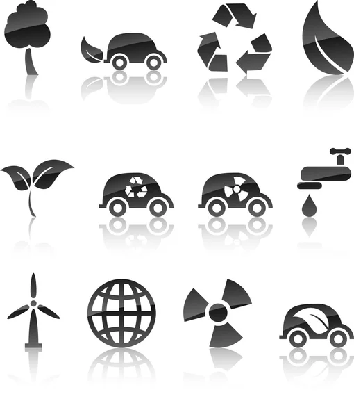Conjunto de ícones ecológicos. — Vetor de Stock