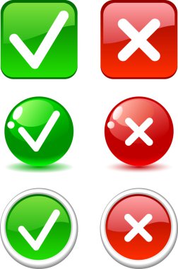 Validation buttons. clipart