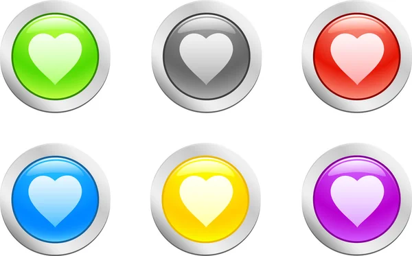 Heart button. [Vector] — Stok Vektör