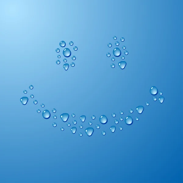 Water smiley. — Stock Vector