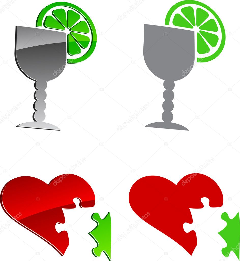 Tequila and cardio elements. Vector illustration.