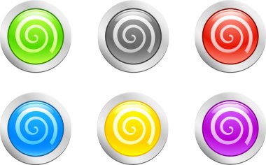 Swirl button. [Vector] clipart