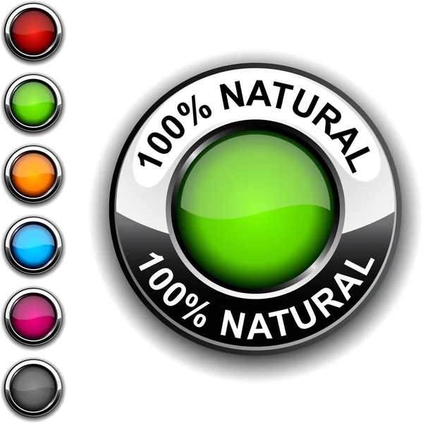 100% 自然なボタン. — ストックベクタ