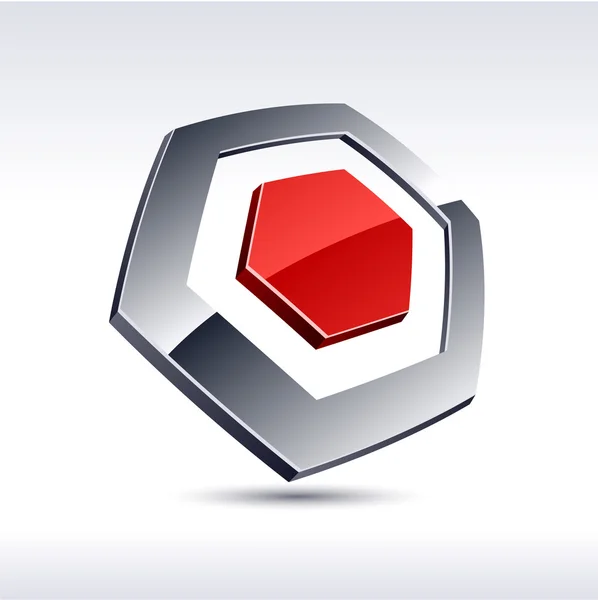 Abstrakt 3d hexagon ikonen. — Stock vektor