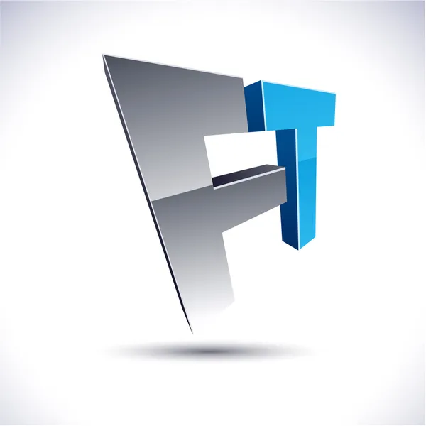 Ícone abstrato de FT 3d . —  Vetores de Stock