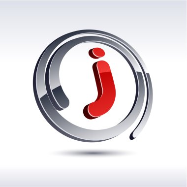 3D j letter icon. clipart